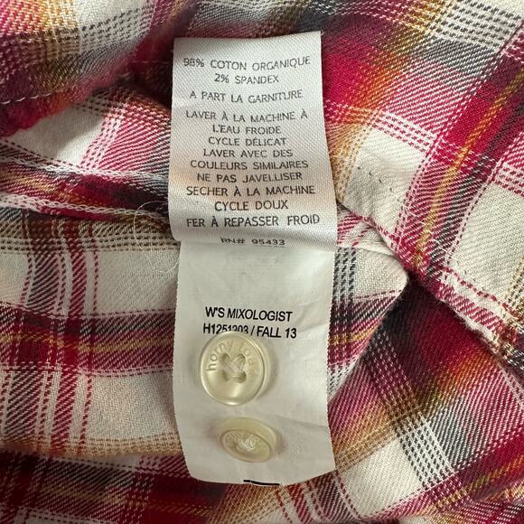 Horny Toad Button Up Top Womens Mixologist M Plaid Multicolor Organic Cotton - Picture 10 of 10